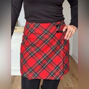 Vintage Roots Wool Plaid Mini Skirt